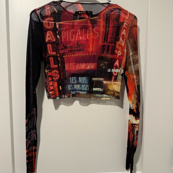 Jean Paul Gaultier Red and Black Graphic Crop Top - Picture 7 of 10